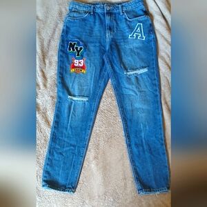 100% Cotton^Distressed Boyfriend Jeans